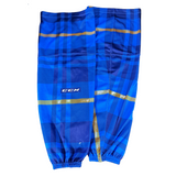 CCM Hockey Socks – Blue Plaid / Yellow – Large