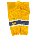 CCM Hockey Socks – Yellow / Navy / White – Banana Design – Large
